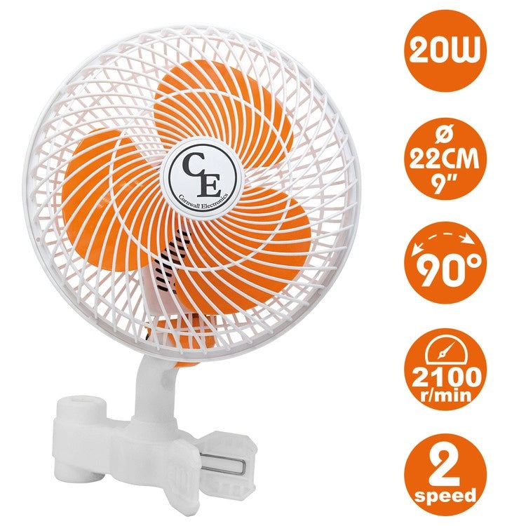 Cornwall Electronics 20W 2SPEED clip oscillating fan